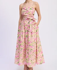 En Saison Women's Arya Straight Neck Maxi Dress