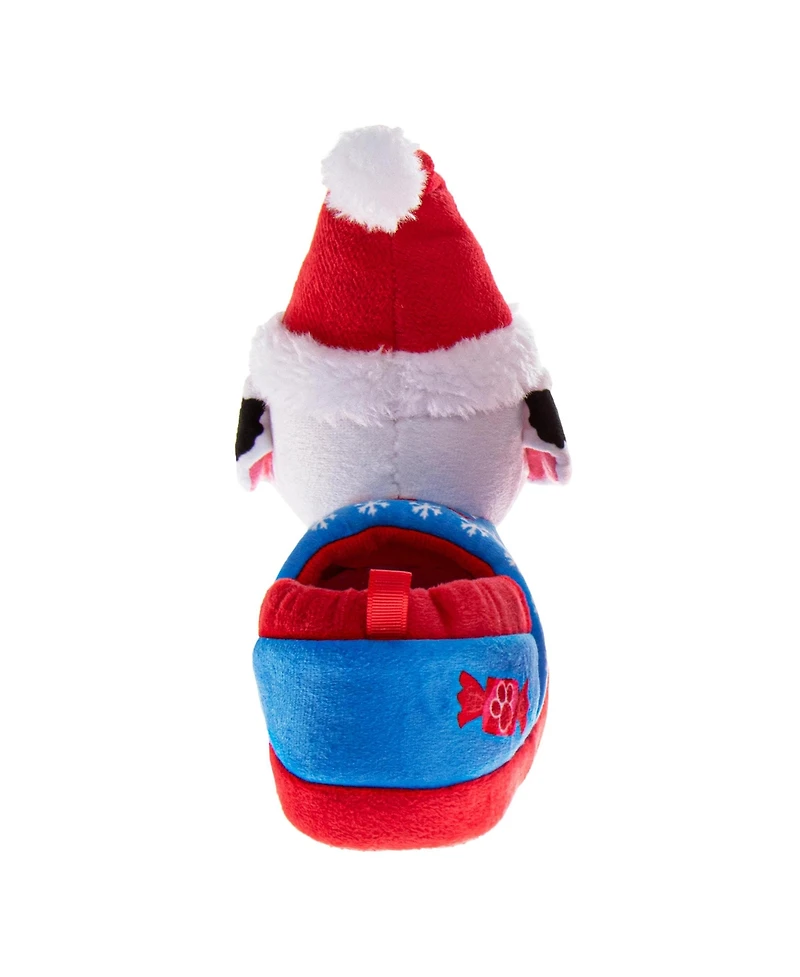 Nickelodeon Toddler Paw Patrol Chase and Marshall Boys' Christmas Slippers Cozy Plush Santa House Shoes