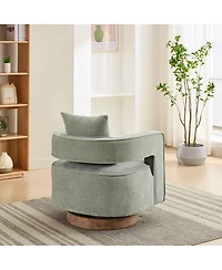 Streamdale Modern Swivel Accent Chair with Weathered Base