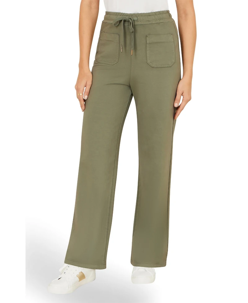 Yumi Women's Relaxed Stretch Wide Leg Trousers