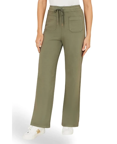 Yumi Women's Relaxed Stretch Wide Leg Trousers