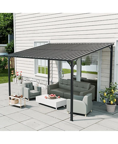 Streamdale Furniture Galvanized Steel Wall-Mounted Outdoor Pergola