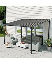Streamdale Furniture Galvanized Steel Wall-Mounted Outdoor Pergola