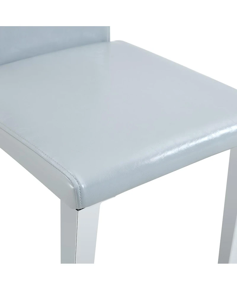 Streamdale Furniture Minimalist Pu Leather Dining Chair with Sturdy Metal Legs