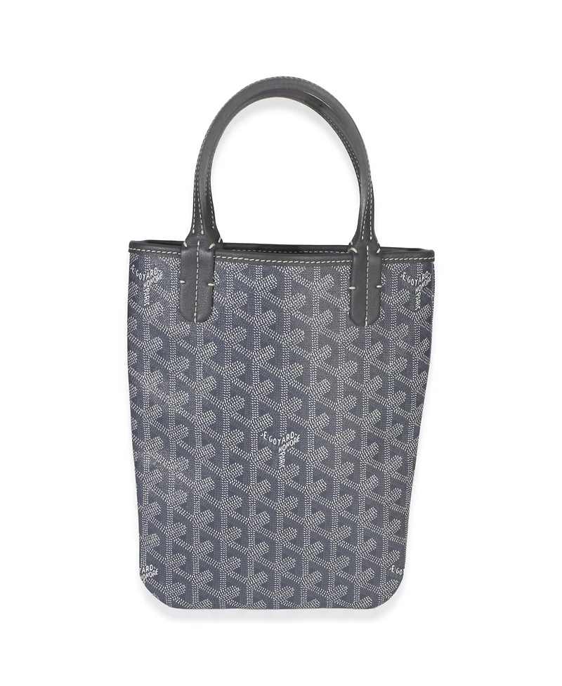 Pre-Owned Goyard Grey Goyardine Canvas Poitiers Mini Tote
