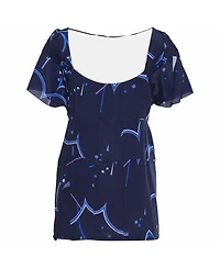 Pre-Owned Prada Women's Geometric Print Silk Crepe de Chine Blouse