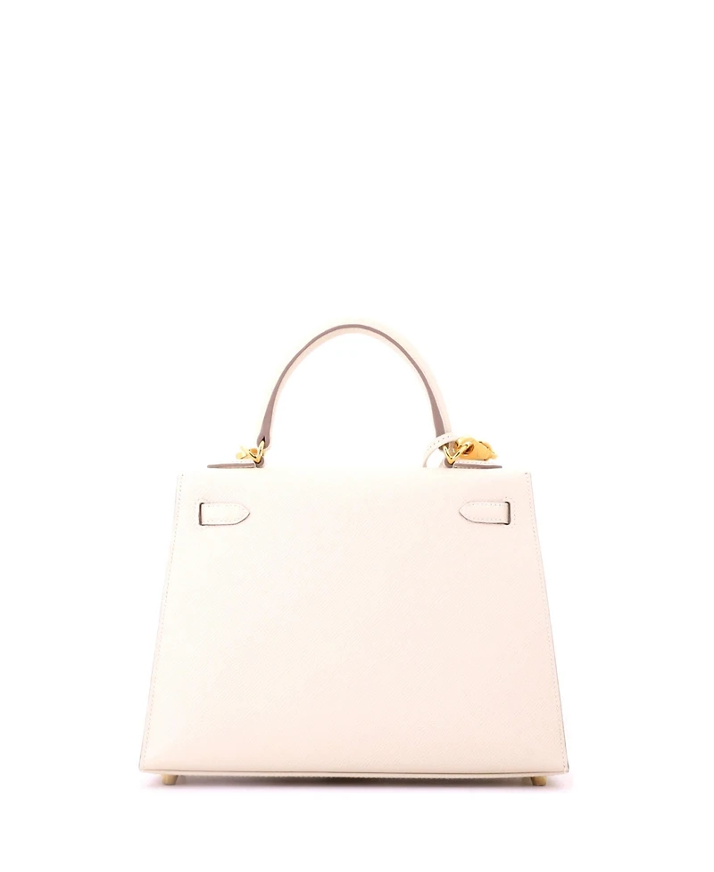 Pre-Owned HERMES Kelly 25 Handbag Light Epsom with Gold Hardware