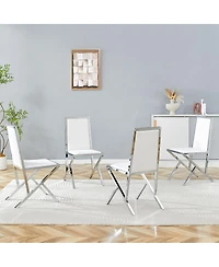 Streamdale Furniture 4 Pack metal framed Pu dining chairs, ergonomic, simple and luxurious