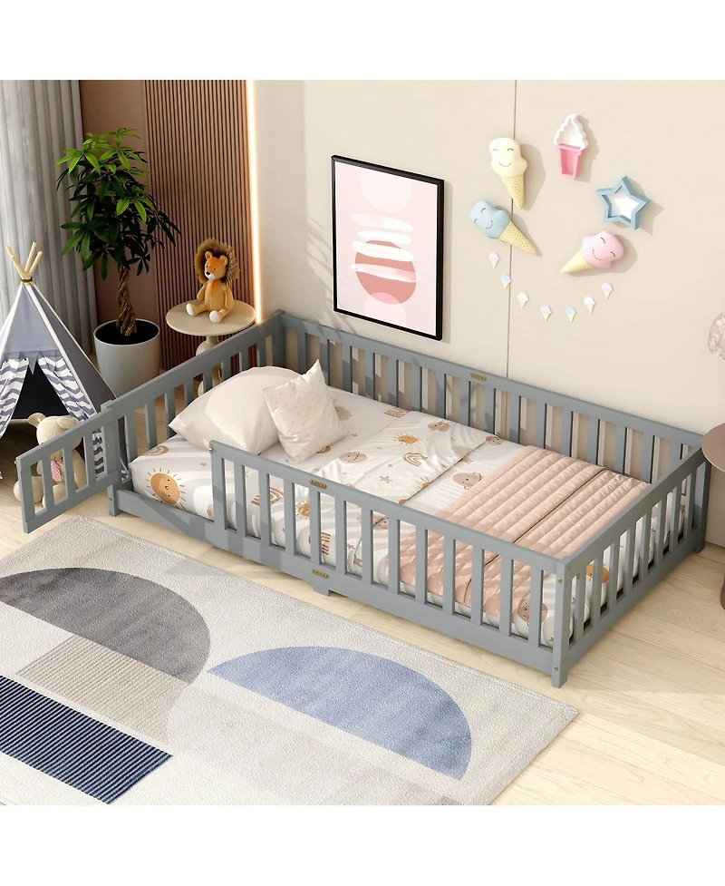 Streamdale Furniture Floor Bed with Fence and Door
