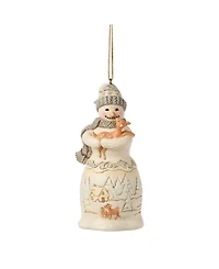 Jim Shore Heartwood Creek Woodland Snowman Holding Fawn Ornament