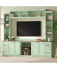 Streamdale Furniture 4-in-1 Farmhouse Tv Stand with Bookshelf for TVs Up to 70
