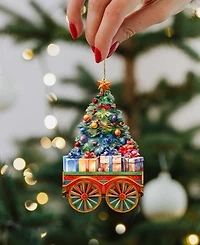 Designocracy Santa's Train Christmas Wooden Ornaments Holiday Decor Set of 3 G. DeBrekht