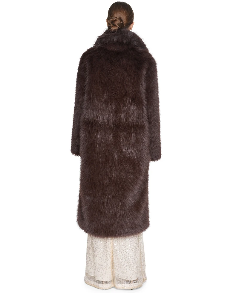 Halston Women's Collared Faux Fur Coat