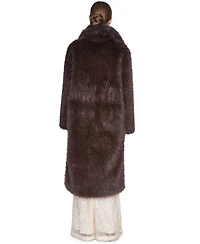Halston Women's Collared Faux Fur Coat