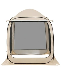 Sugift 6 x 6 ft Pop Up Screen House Tent with Extended Awning Portable Canopy