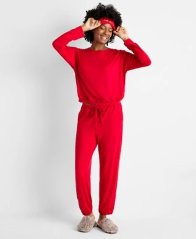 State Of Day Womens 3 Pc. Pajama Set Boxed Sherpa Slippers Macys Exclusive