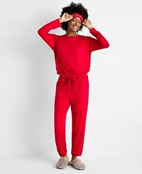 State Of Day Womens 3 Pc. Pajama Set Boxed Sherpa Slippers Macys Exclusive
