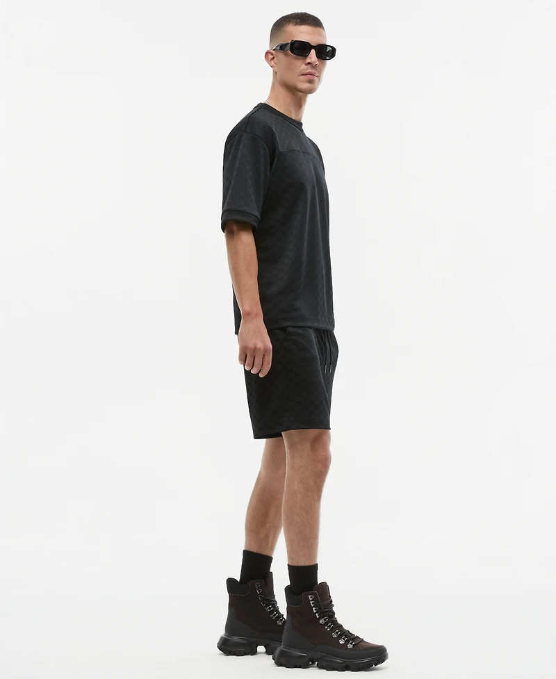 Mode of One Men's Solid 7" Checkered Tricot Shorts, Macy's Exclusive