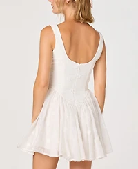 Astr the Label Women's Reina Floral-Embroidered Chiffon Mini Dress