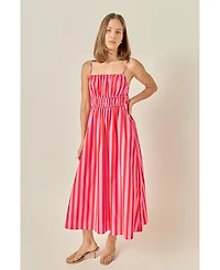 English Factory Women's Stripe Sleeveless Maxi Dress