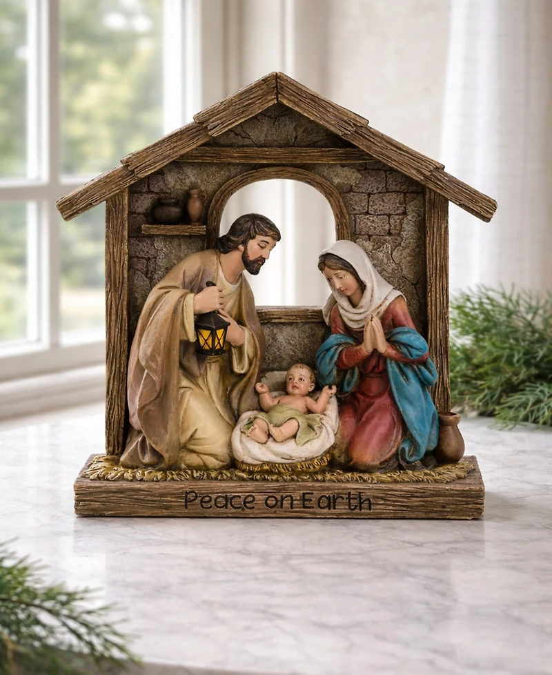 Napco 9.25" Holy Family "Peace on Earth" Nativity