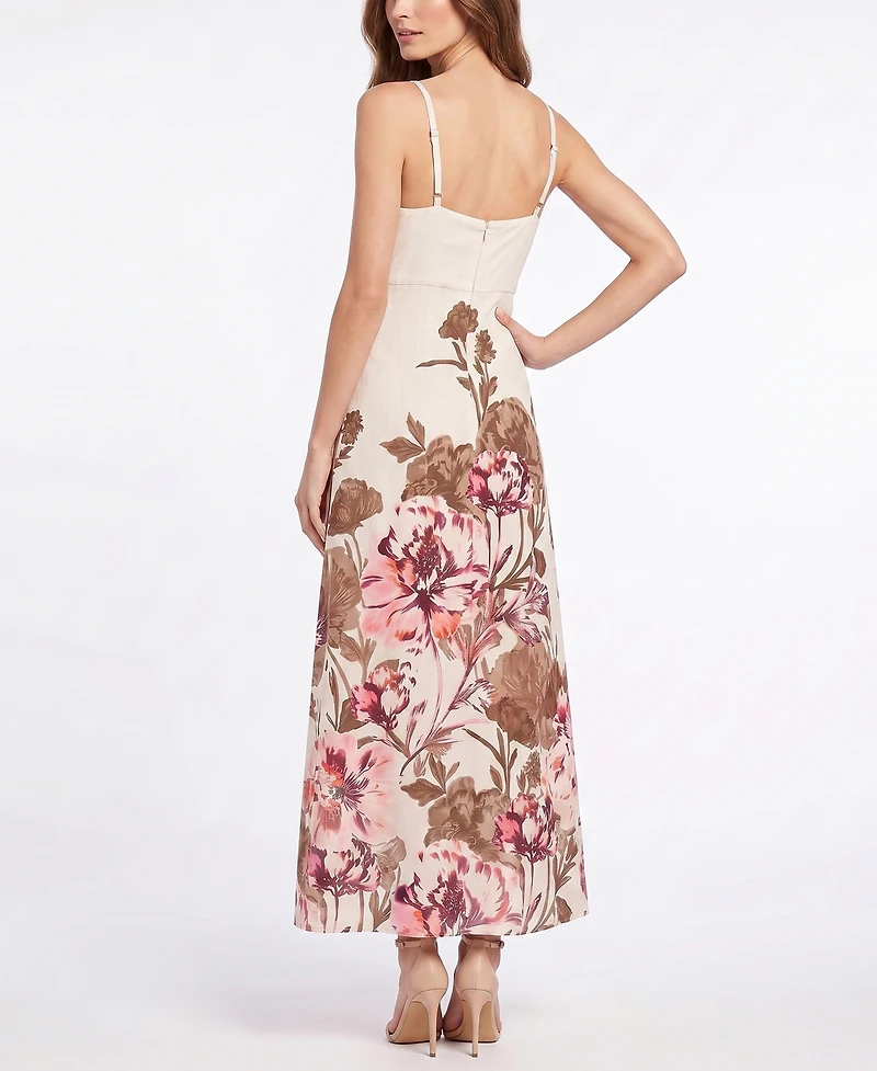Taylor Women's Floral Sweetheart Midi Dress