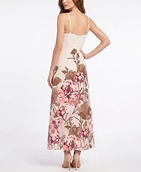Taylor Women's Floral Sweetheart Midi Dress