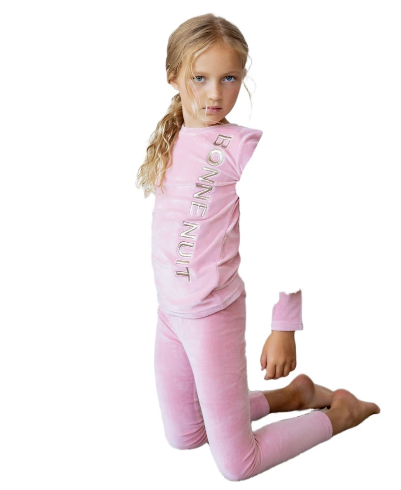 NoggiWear Kids Velour Puffy Letters Loungewear Set