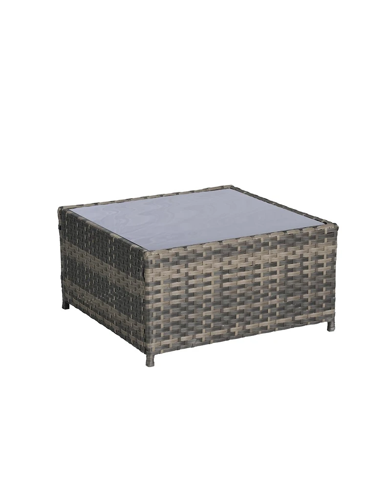 Asagikoiai 2 Piece L Shaped Wicker Outdoor Patio Conversation Sofa Set with Cushions