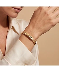 14K Gold Plated Bezel Set Cubic Zirconia Bangle Bracelet