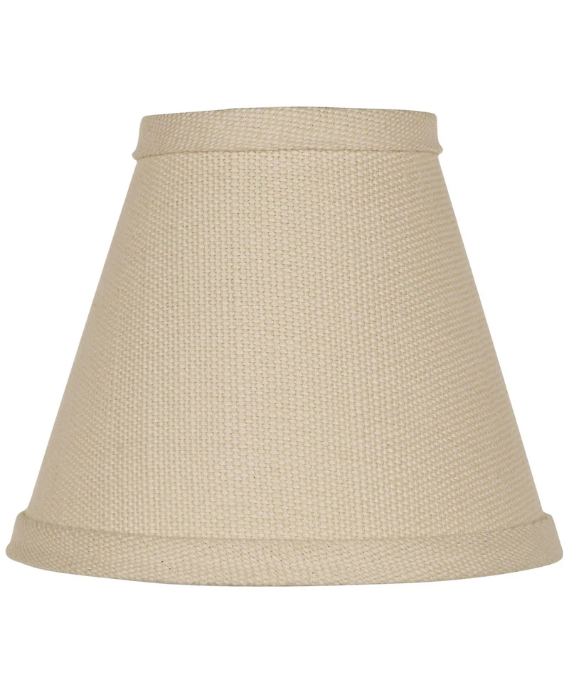 Springcrest Set of 8 Chandelier Lamp Shades Beige Linen Chandelier Small 3" Top x 6" Bottom x 5" High Candelabra Clip-On Fitting
