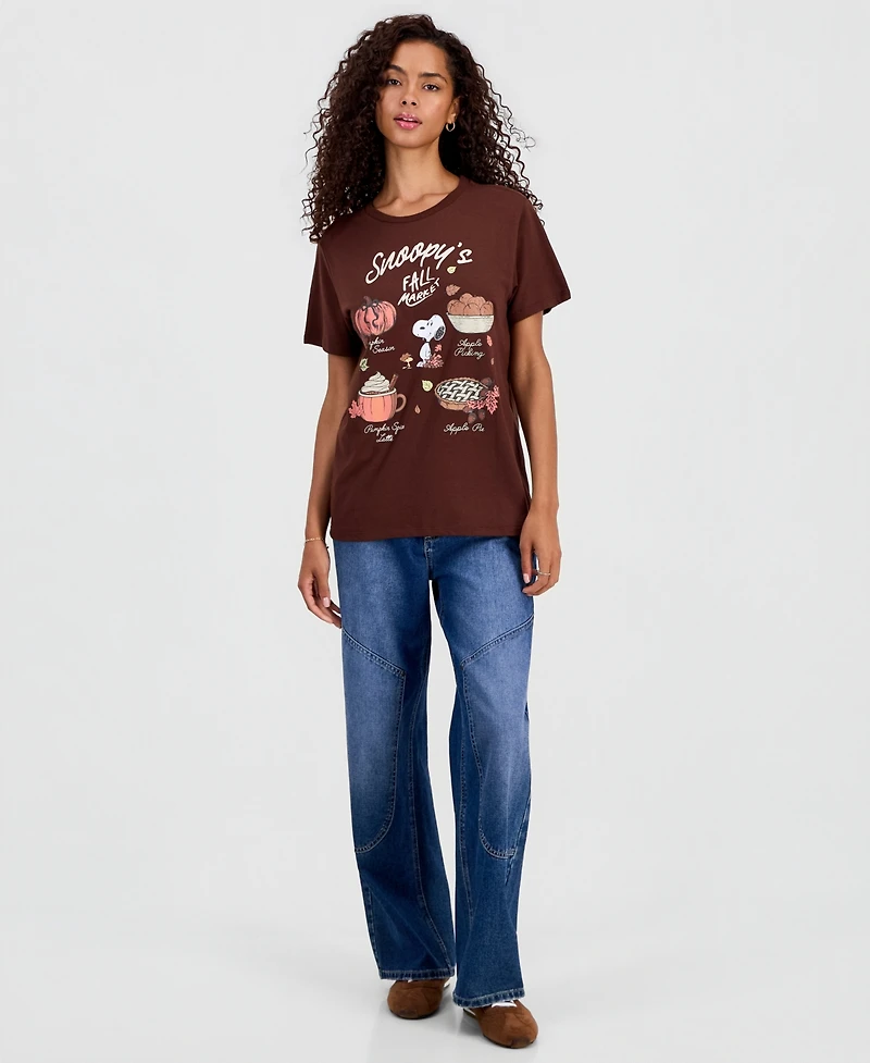 Grayson Threads, The Label Juniors' Snoopy Fall Market Graphic-Print T-Shirt