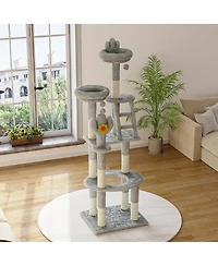 Streamdale Furniture 72in Cactus Cat Tree With Transparent Capsule