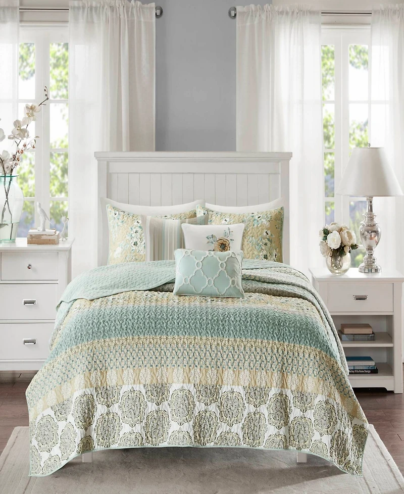 Madison Park Willa Cotton Sateen 6-Pc. Quilt Set