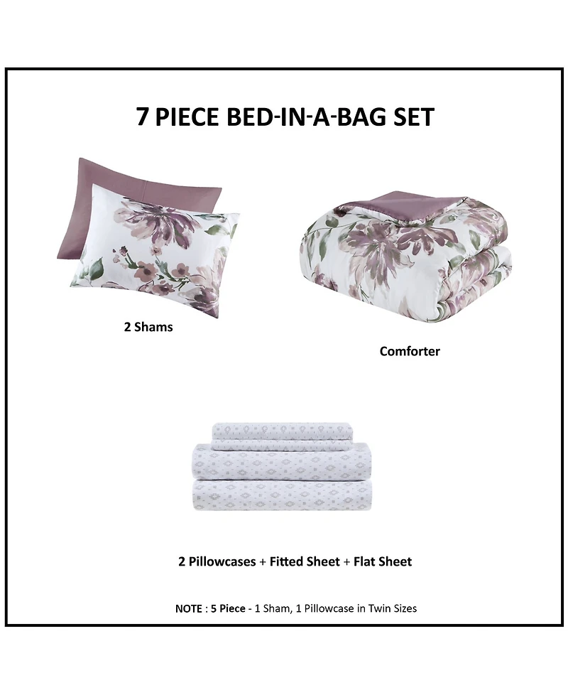 Madison Park Essentials Alice Floral 7-Pc. Comforter Set, California King