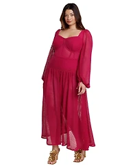 Eloquii Women's Plus PatBO x Corset Waist Maxi Dress