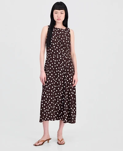 Connected Women's Printed Side-Shirred Fit & Flare Dress