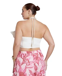 Eloquii Women's Plus Embellished Flower Applique Top