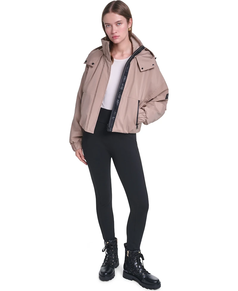 Karl Lagerfeld Paris Women's Zip Up Active Bomber Jacket