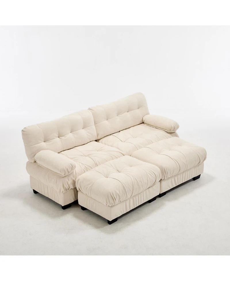 Clihome U Shaped Sectional Couches for Living Room,Modular Sofa Cloud Couch with Ottoman