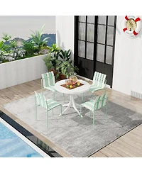 Streamdale Furniture Piece Striped Chair and Round Table Set