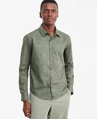 Alfani Men's Baker Geometric Long-Sleeve Shirt, Macy's Exclusive - Bbaker Line Geo