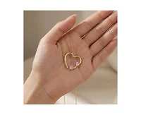 Genevive Timeless 14k Gold Plated Cz Open Heart Layering Necklace