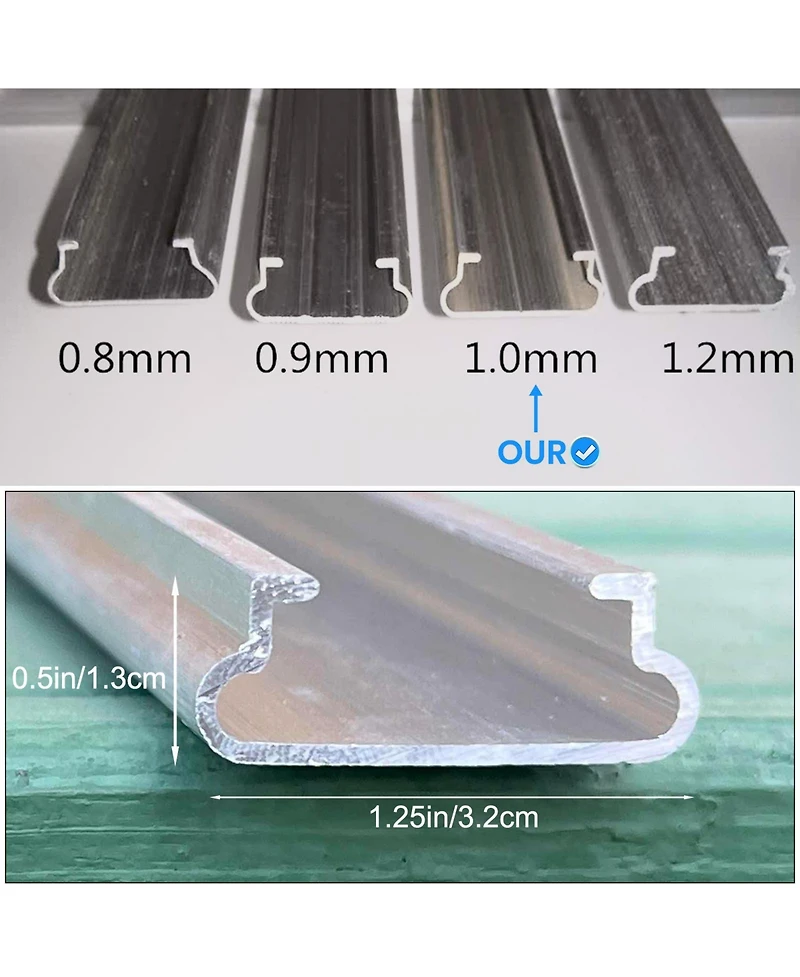 homfan 20 Pcs 6.6 Ft Greenhouse Film Lock Channel, 1mm Thick Aluminum Alloy Wire Duct
