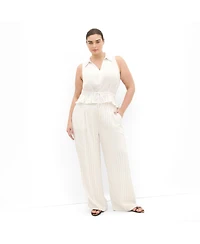 City Chic Women's Eva Stripe Relaxed Vest
