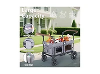 Kinder King Baby Wagon Stroller for Two with Adjustable Handle, All-Terrain Wheels, Tray and Storage.