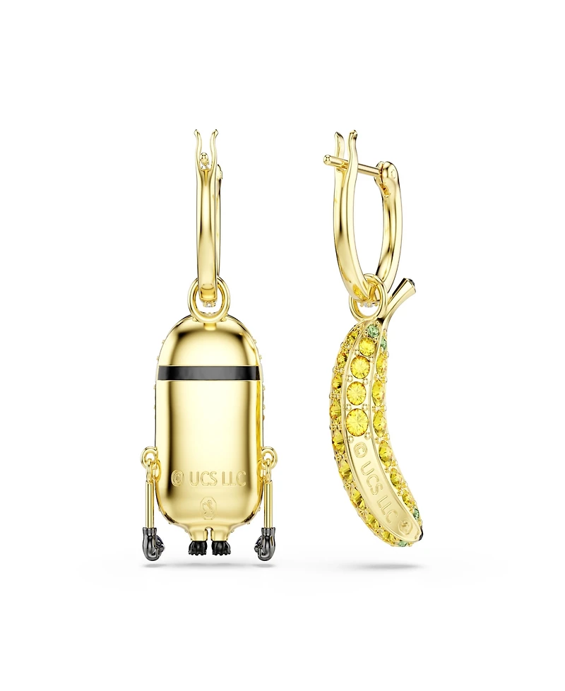 Swarovski Gold-Tone Plated Minions Stuart and Banana Drop Earrings