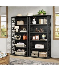 Tribesigns 6-Tier 71" Industrial Bookshelf with Metal Frame, Freestanding Open Shelves for Home, Office and Living Room