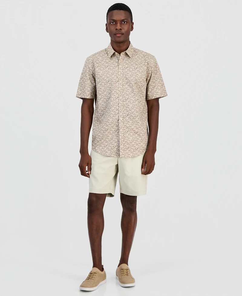 Alfani Men's Brick Geometric Short-Sleeve Shirt, Macy's Exclusive - Geo Print