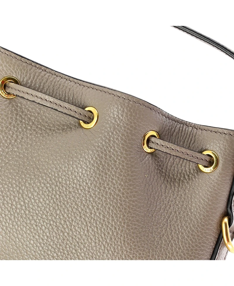 Pre-Owned Prada Small Dual Strap Top Handle Bucket Bag Vitello Daino